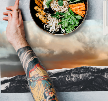 Placemat bergzonsondergang horizon - TenStickers