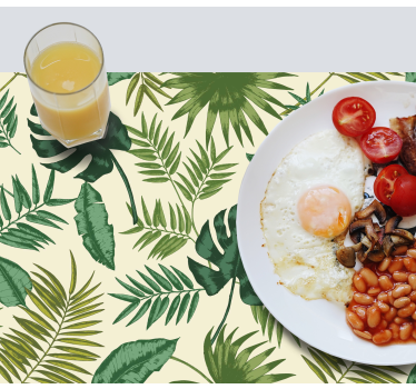 Placemat bladachtig tropisch patroon - TenStickers
