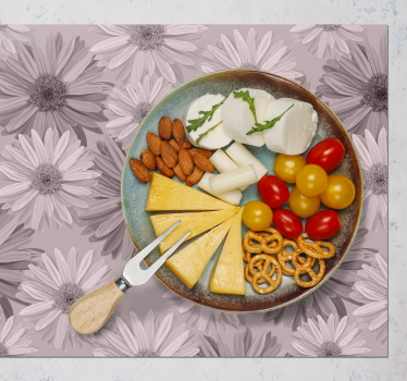 Placemat bloemenpatroon op bord - TenStickers