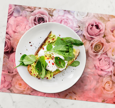 Placemat bloemenroos patroon - TenStickers