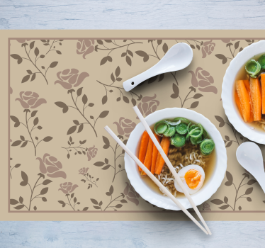 Placemat bloemig botanisch patroon - TenStickers
