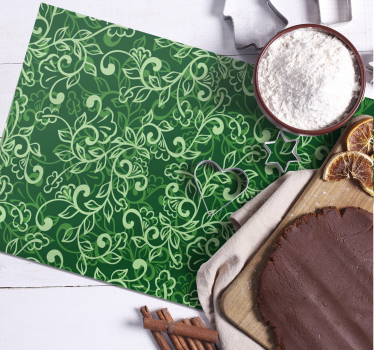 Placemat bloemig groen patroon - TenStickers