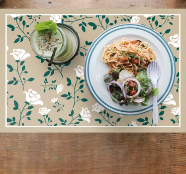 Placemat bloemig groene patroon - TenStickers