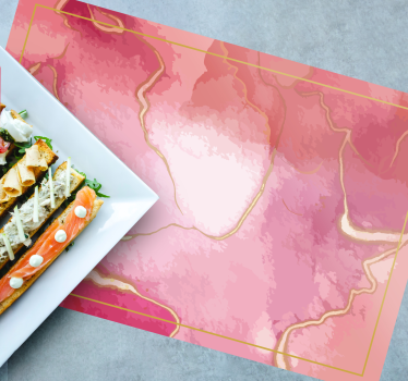 Placemat elegant roze marmer - TenStickers