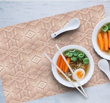 Placemat geometrisch houten patroon - TenStickers