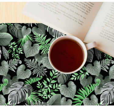 Placemat groene bladpatronen - TenStickers