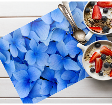 Placemat hortensia bloemblaadjes patroon - TenStickers