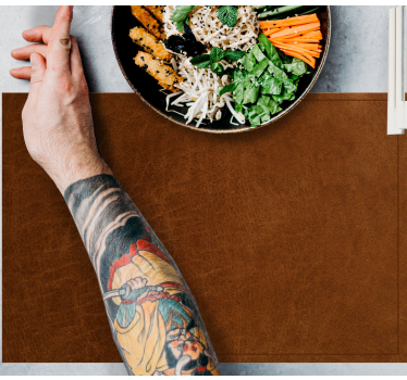 Placemat hout Bruin leereffect - TenStickers