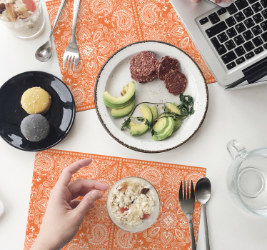 Placemat intricate oranje patroon - TenStickers