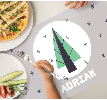 Placemat kerst Gepersonaliseerde kerstboom - TenStickers