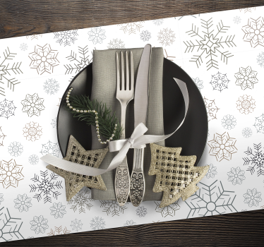 Placemat kerst Sneeuwvlokken patroon - TenStickers