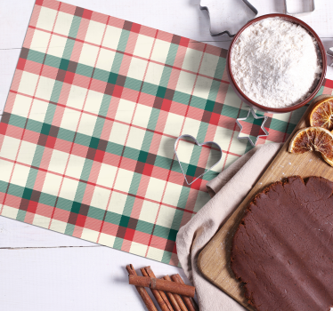 Tartan kerst placemat - TenStickers