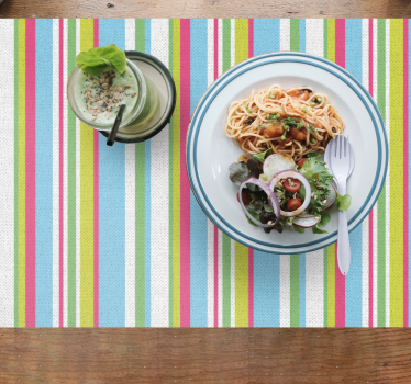 Placemat kleurrijke gestreepte oppervlak - TenStickers