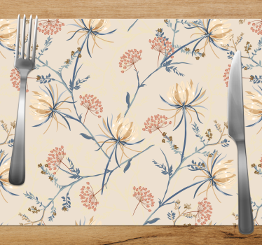 Placemat met bloemmotieven accenten - TenStickers