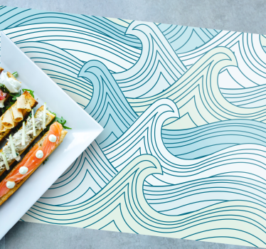 Placemat met golvende lijnmotief - TenStickers