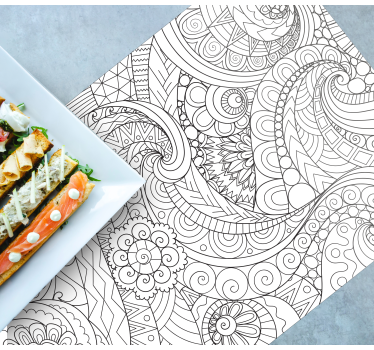 Placemat met ingewikkelde lijnpatronen - TenStickers
