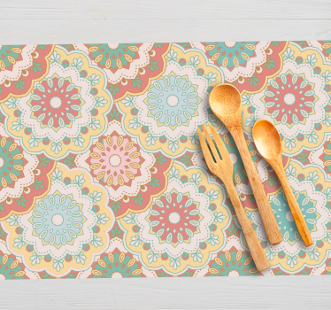 Placemat met kleurrijke bloemenpatronen - TenStickers