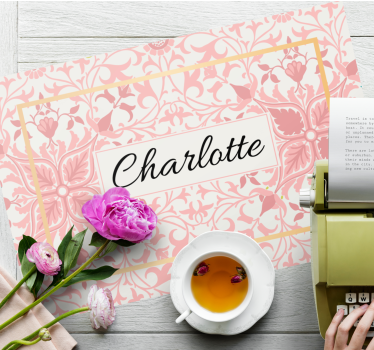 Placemat met naam aangepaste botanische opstelling - TenStickers