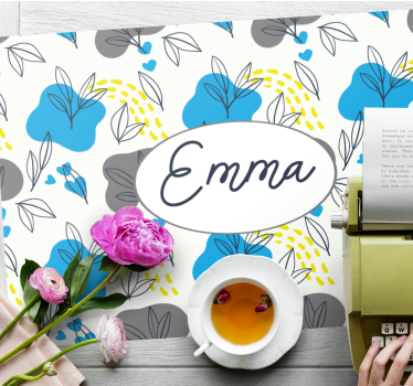 Placemat met naam bloemarrangement op maat - TenStickers