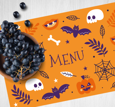 Placemat met naam Grappig halloween-ontwerp - TenStickers