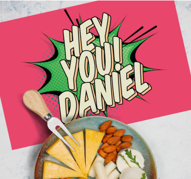 Placemat met naam hey jij! gepersonaliseerd - TenStickers