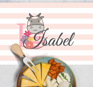 Placemat met naam koe thema personalisatie - TenStickers