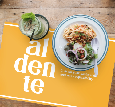 Placemat met tekst aldente culinaire herinnering - TenStickers