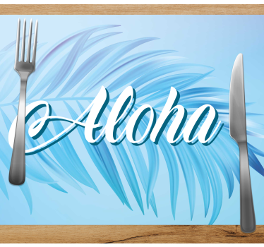 Placemat met tekst aloha palmblaadjes - TenStickers