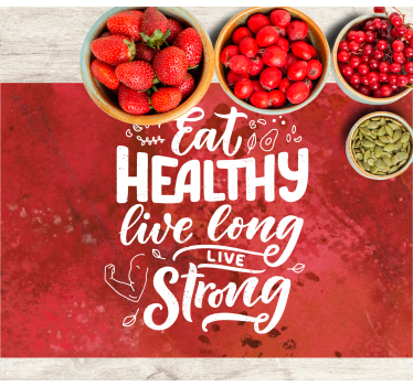 Placemat met tekst eet gezond leef sterk - TenStickers