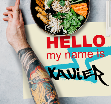 Placemat met tekst gepersonaliseerde naam aankondiging - TenStickers