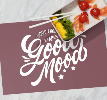 Placemat met tekst goede eten sfeer - TenStickers