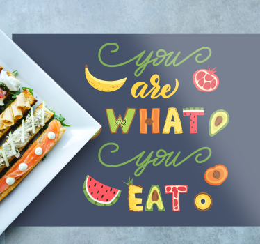 Placemat met tekst kleurrijke voedselquote - TenStickers