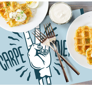Placemat met tekst krachtige handgebaar - TenStickers