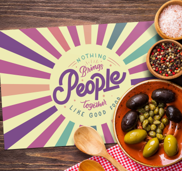 Placemat met tekst niets brengt mensen bij elkaar - TenStickers