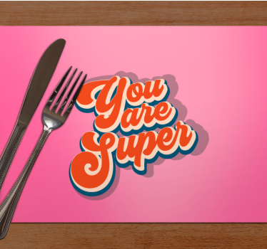 Placemat met tekst positieve bevestiging zin - TenStickers