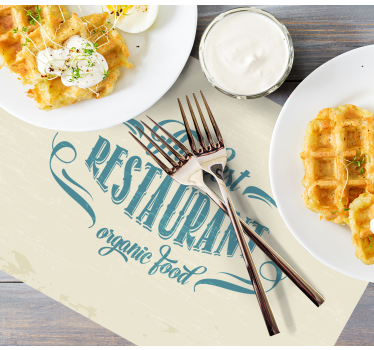 Placemat met tekst restaurant biologisch voedsel - TenStickers