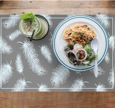 Placemat met veerpatroon achtergrond - TenStickers