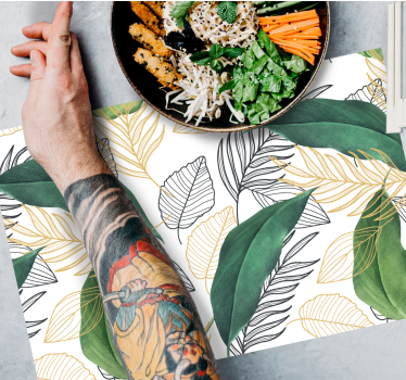 Placemat met weelderige groene bladvormen - TenStickers