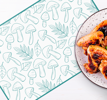 Placemat paddenstoel bladpatroon - TenStickers