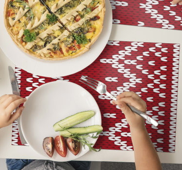 Placemat rood geometrisch patroon - TenStickers