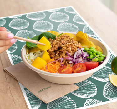 Placemat schelpenspatroon tafel - TenStickers