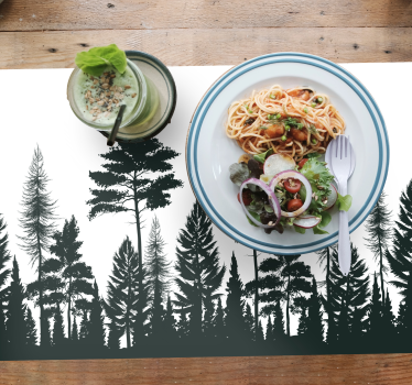 Placemat silhouetten bospatroon - TenStickers