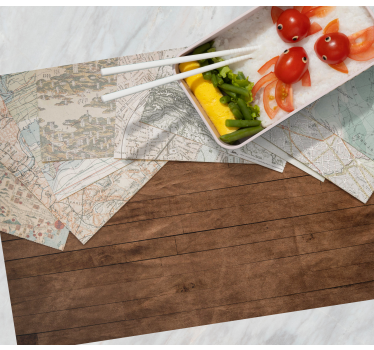 Placemat vintage kaartlagen - TenStickers