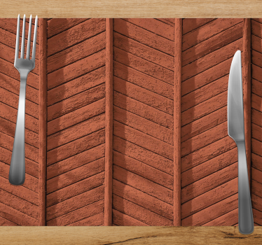 Placemat visgraat houtpatroon - TenStickers