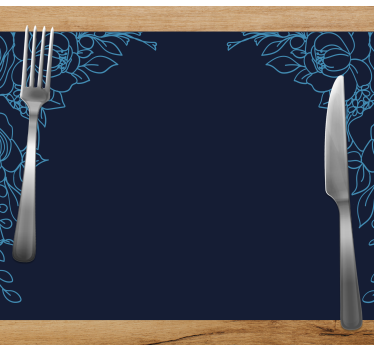 Placemat voor huis Marineblauwe bloemen - TenStickers