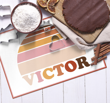 Rechthoekige placemats 70's zon met naam - TenStickers