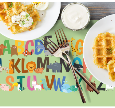 Rechthoekige placemats Dierlijk alfabet de - TenStickers
