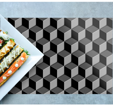 Rechthoekige placemats Grijze 3d-vierkanten - TenStickers