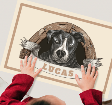 Rechthoekige placemats Hond in een gelijkspel - TenStickers