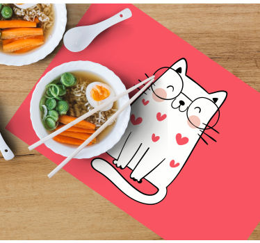 Rechthoekige placemats Mooie lachende kat - TenStickers